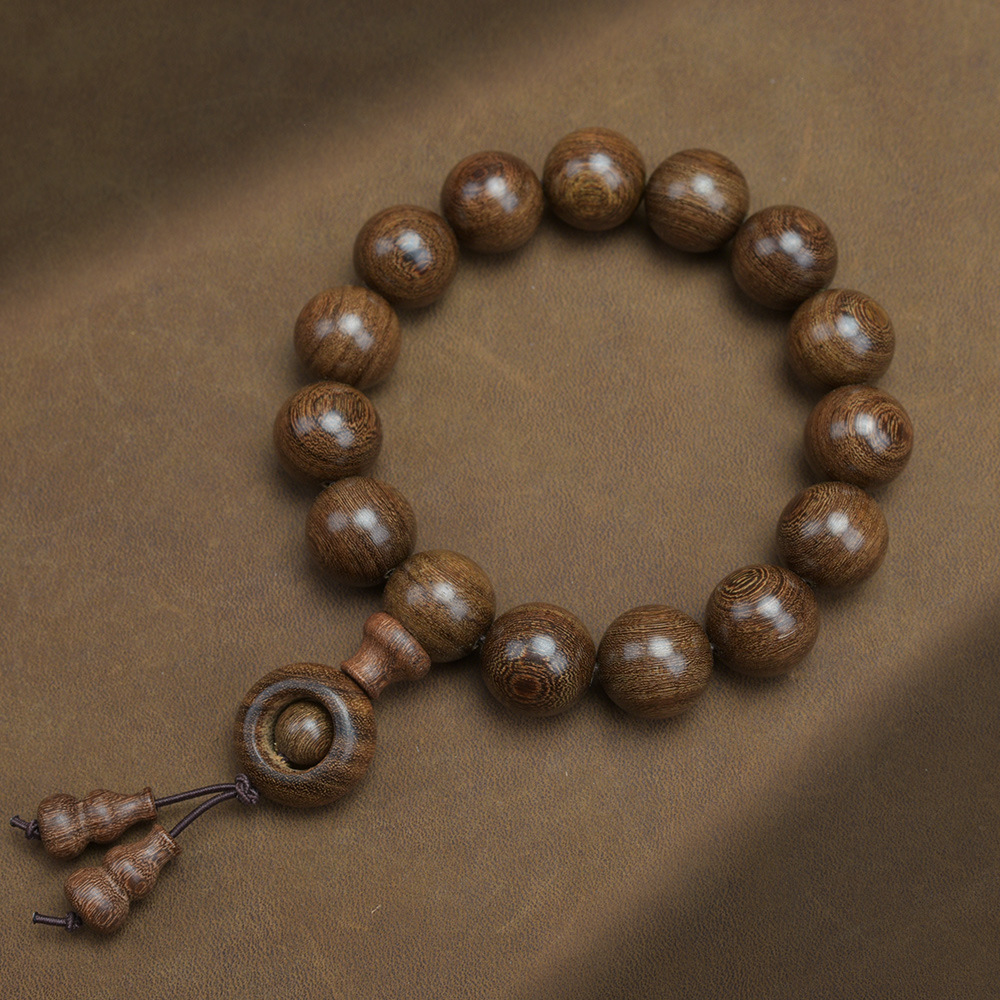 Golden Sandalwood Old Material Buddhist Bead Bracelet