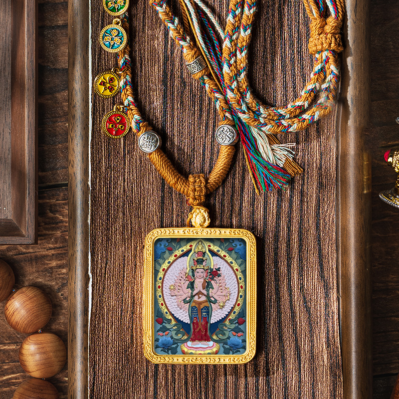 Hand-painted Thangka Tibetan Pendant