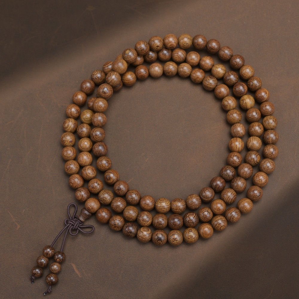 Golden Sandalwood Old Material Buddhist Bead Bracelet