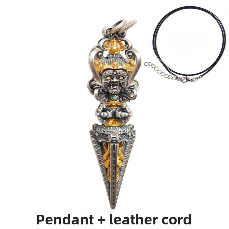 Tibetan Style Silver Vajra Pendant