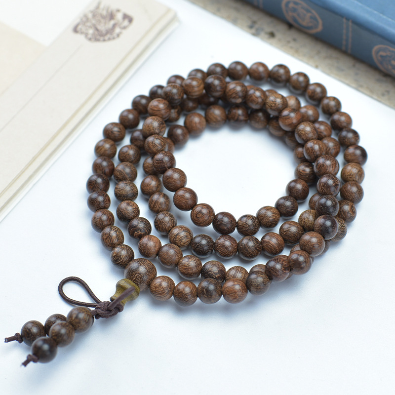 Golden Sandalwood Old Material Buddhist Bead Bracelet