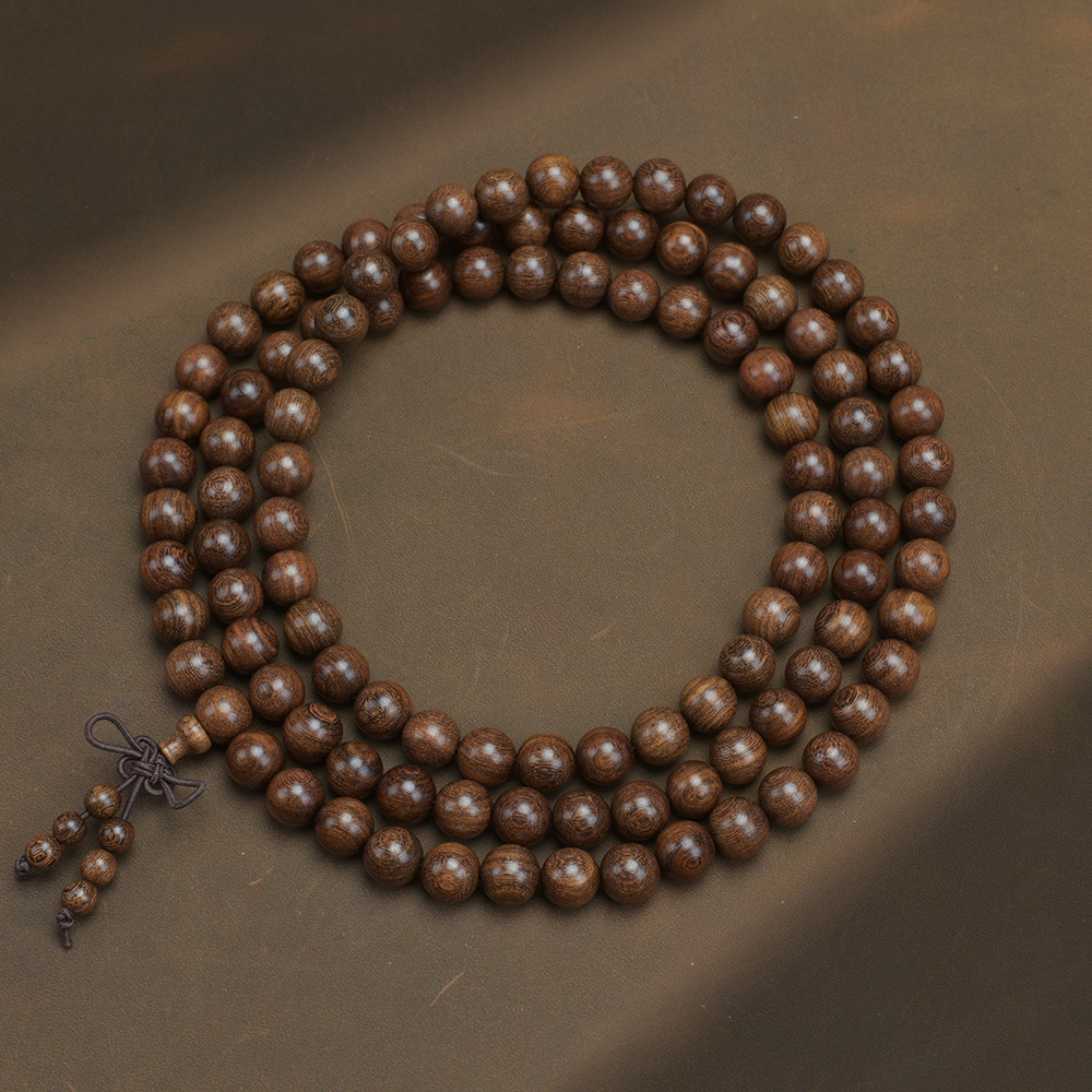 Golden Sandalwood Old Material Buddhist Bead Bracelet
