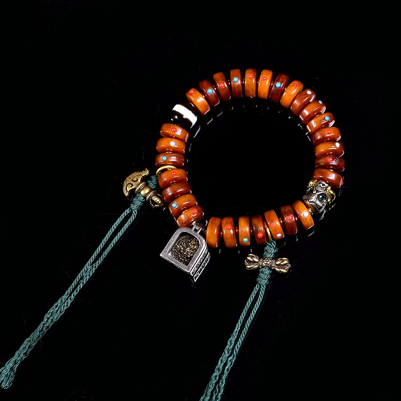 Natural Camel Bone Tibetan Tassel Bracelet