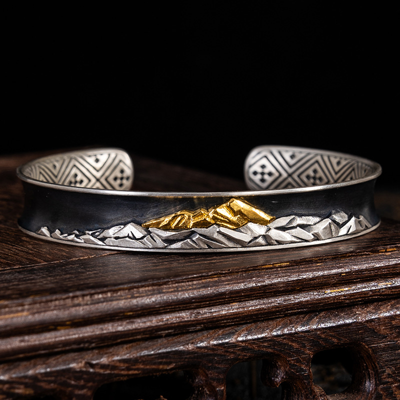 Pure Silver Gold-Plated Everest Bracelet