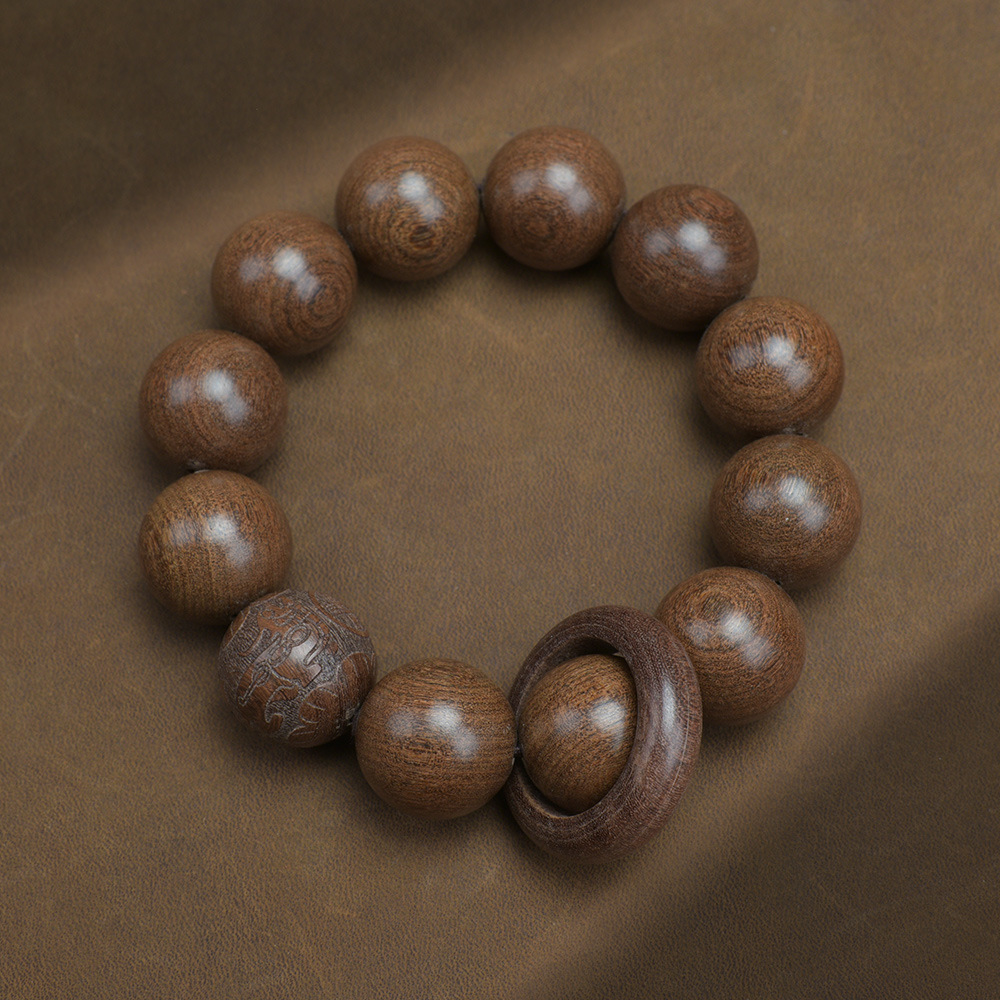 Golden Sandalwood Old Material Buddhist Bead Bracelet