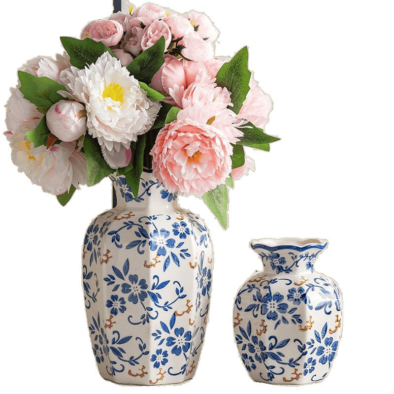 Blue and White Porcelain Vintage Ceramic Vase