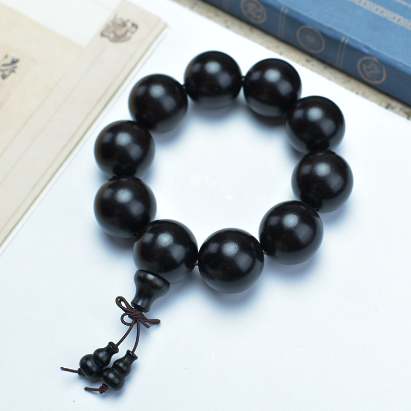 Selected Old Material Ebony Single Strand Bracelet