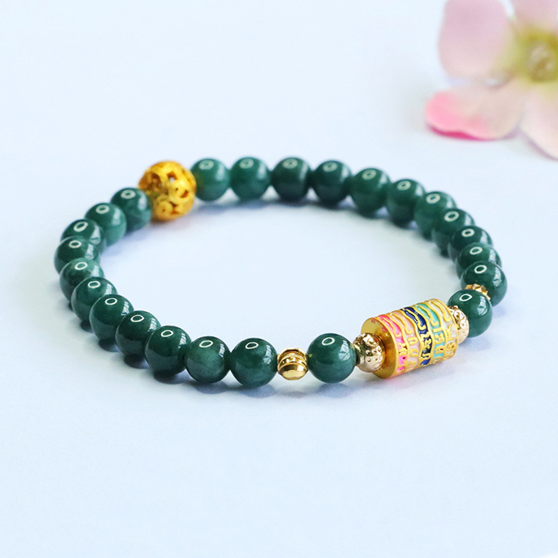 Natural A-grade Jadeite Blue Sailor Bracelet