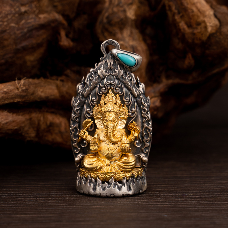 Pure Silver Gold-Plated Wealth-Attracting Brave Precision Craft Pendant