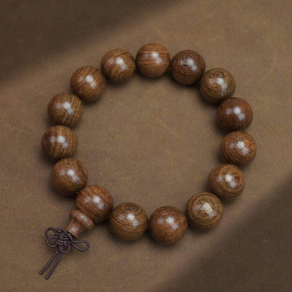 Golden Sandalwood Old Material Buddhist Bead Bracelet