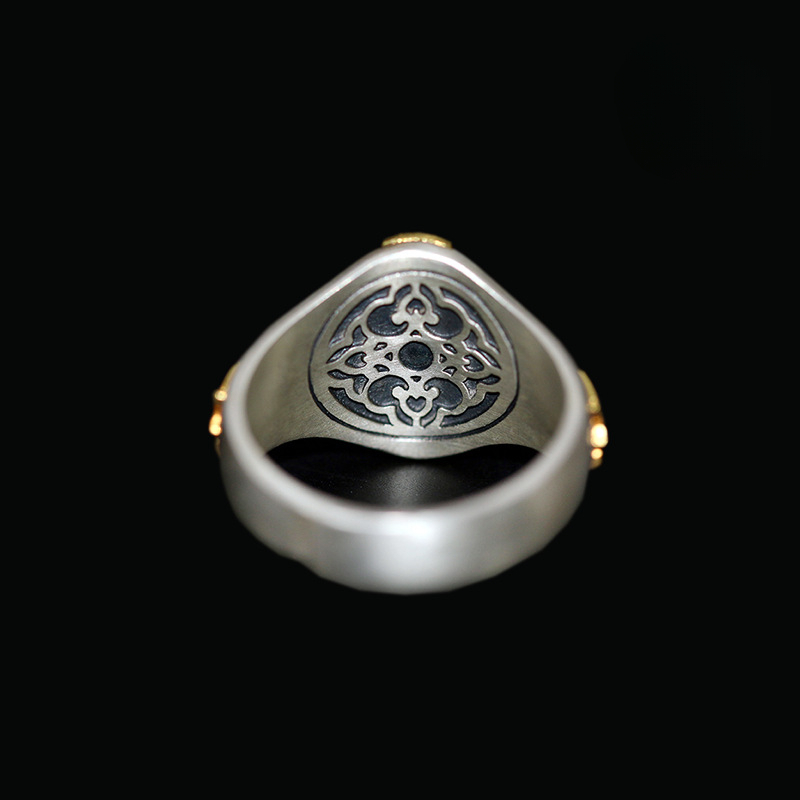 Sterling Silver Gold Plated Zakiram Tibetan Ring