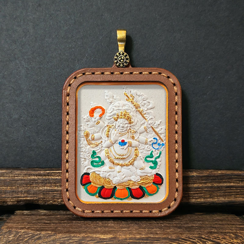 Collection Tibetan Style Incense Ash Dot Painting Thangka Buddha Pendant