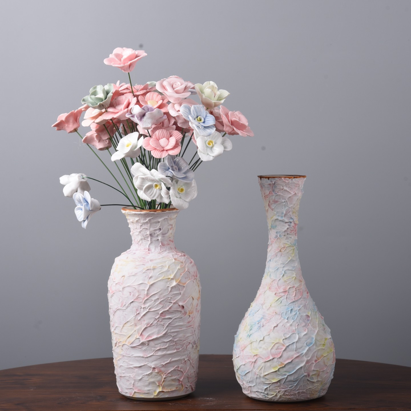 Handmade Cream Ice Cream Ceramic Vase