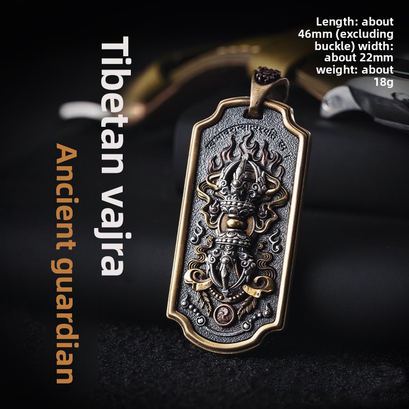 Tibetan Vajra Demon-Subduing Pestle Silver Pendant