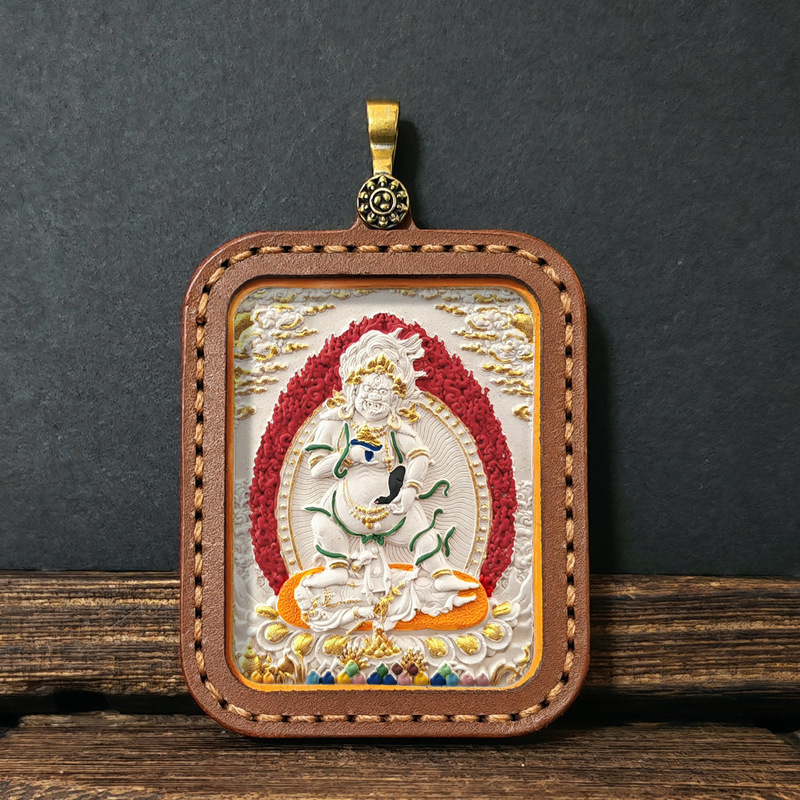 Collection Tibetan Style Incense Ash Dot Painting Thangka Buddha Pendant