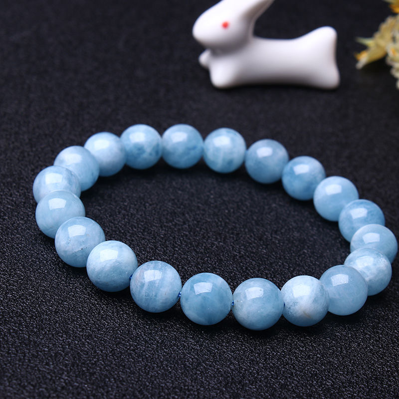 Ice-clear Chalcedony Natural Aquamarine Bracelet