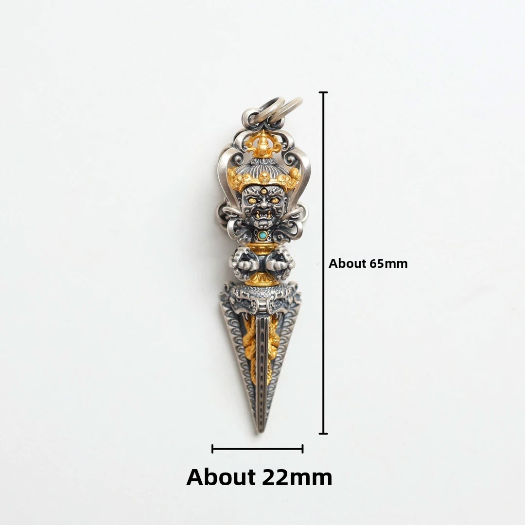 Tibetan Style Silver Vajra Pendant