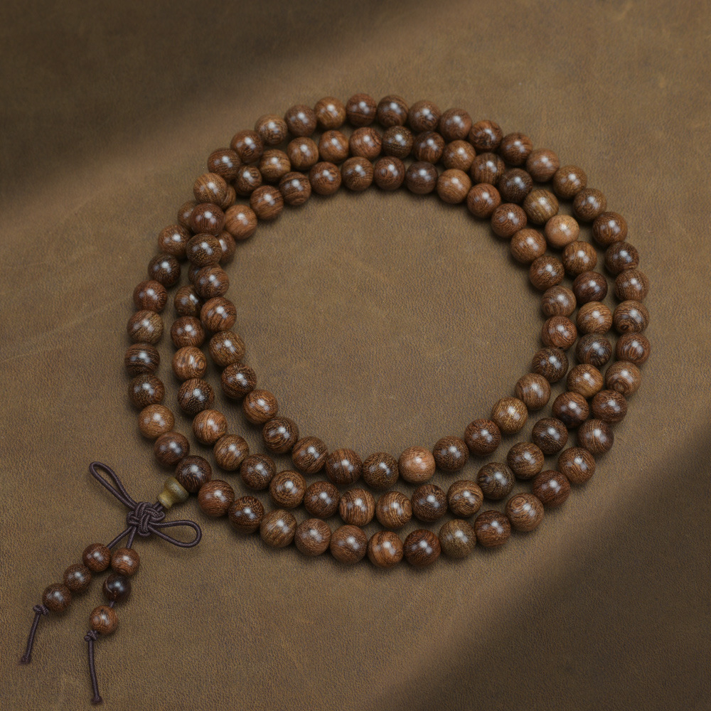 Golden Sandalwood Old Material Buddhist Bead Bracelet