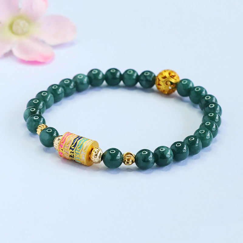 Natural A-grade Jadeite Blue Sailor Bracelet