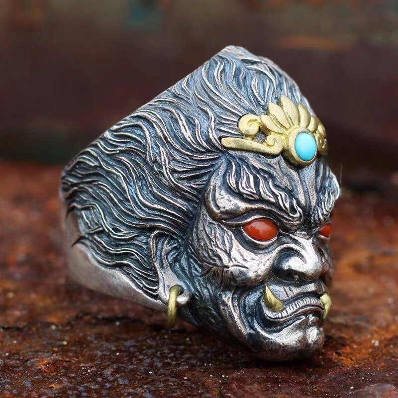 Tibetan Silver Hand-Carved Inamori Ring