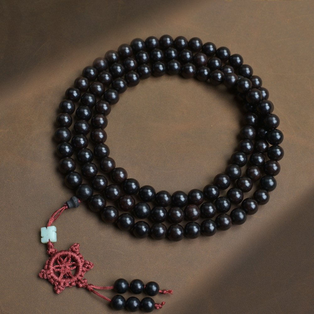 Selected Old Material Ebony Single Strand Bracelet