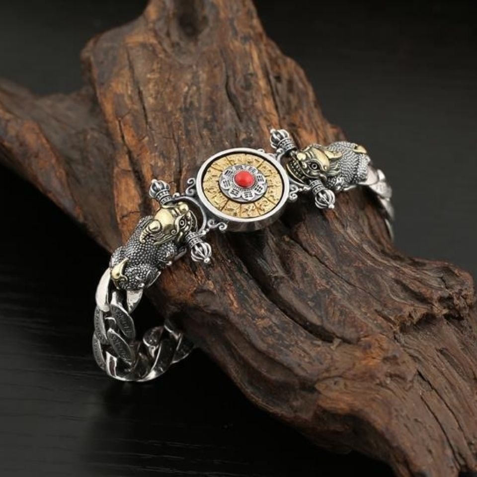 Tibetan Silver Braided Pixiu Bracelet