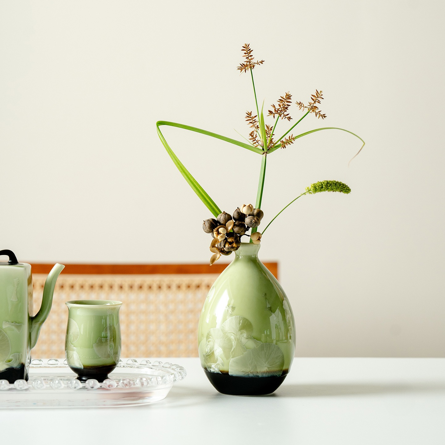 Mint Green Ceramic Vase Ornament