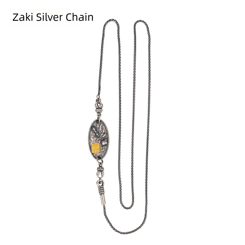 Tibetan Style Pure Silver Green Tara Fine Craft Necklace