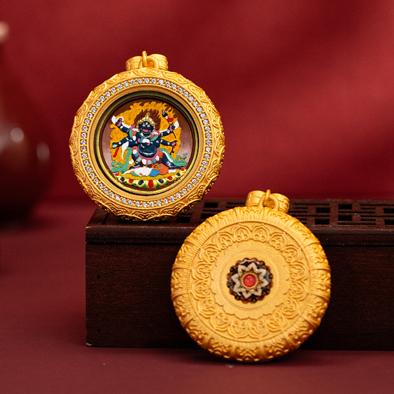 Hand-painted Thangka Brass Pendant