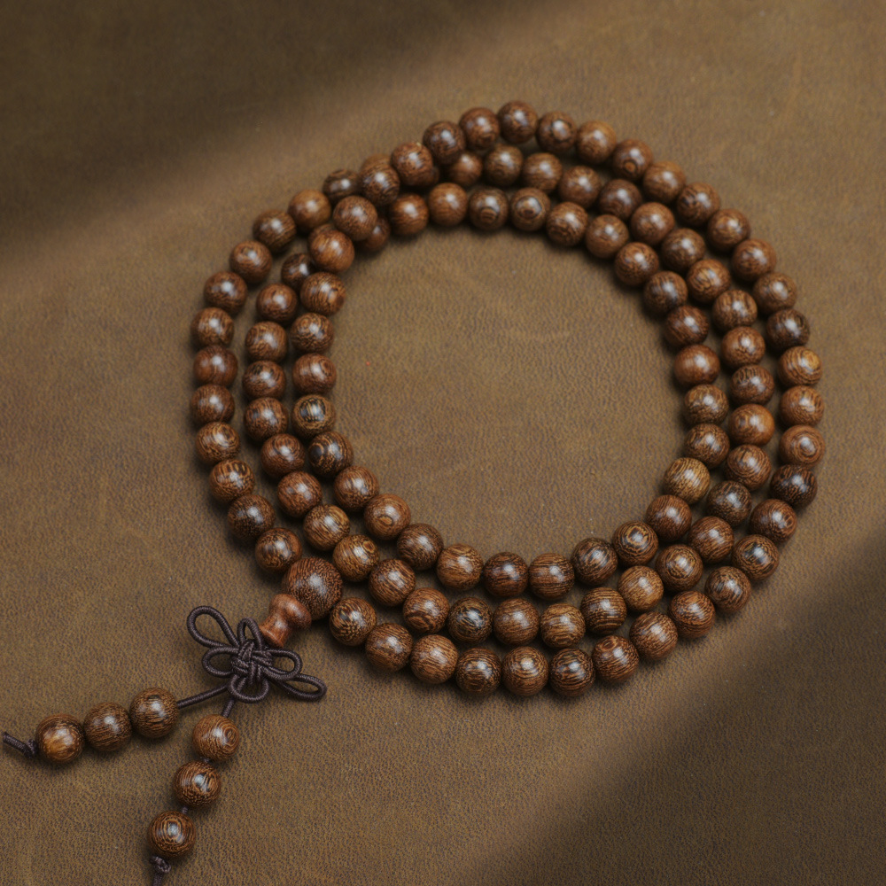 Golden Sandalwood Old Material Buddhist Bead Bracelet