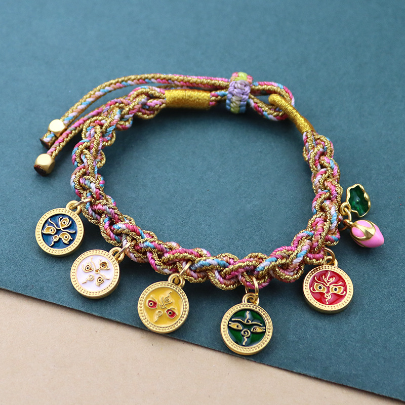 Tibetan Handmade Woven Five-Color Rope Five-Way God of Wealth