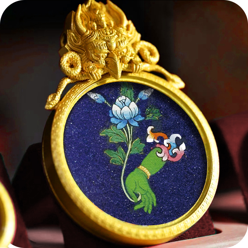 Handmade Pendant Tibetan Style Great Peacock Bird Thangka