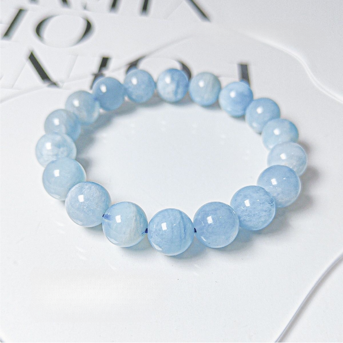 Ice-clear Chalcedony Natural Aquamarine Bracelet