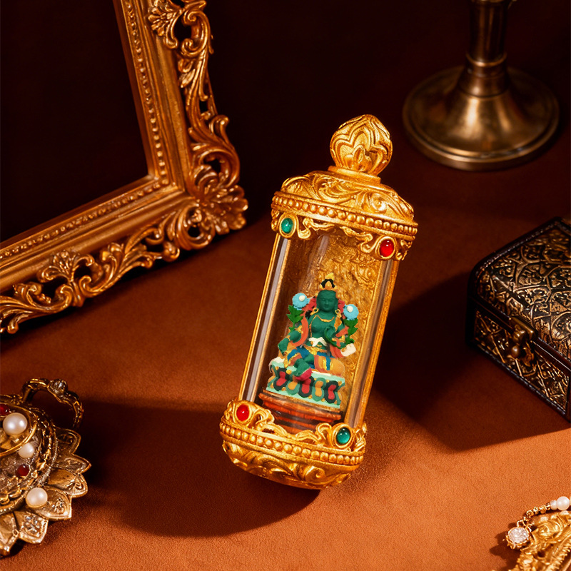 Hand-painted Rubbing Pendant Tibetan Thangka