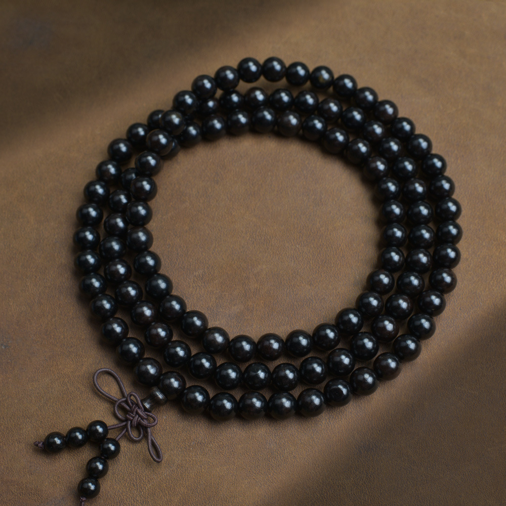 Selected Old Material Ebony Single Strand Bracelet