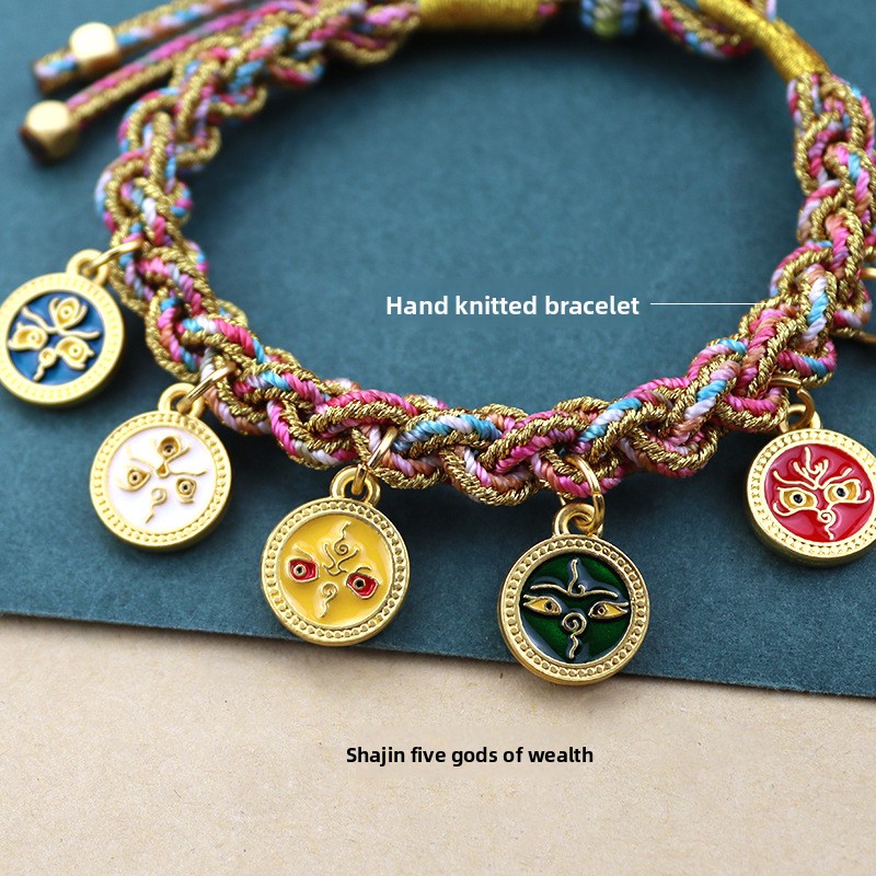 Tibetan Handmade Woven Five-Color Rope Five-Way God of Wealth