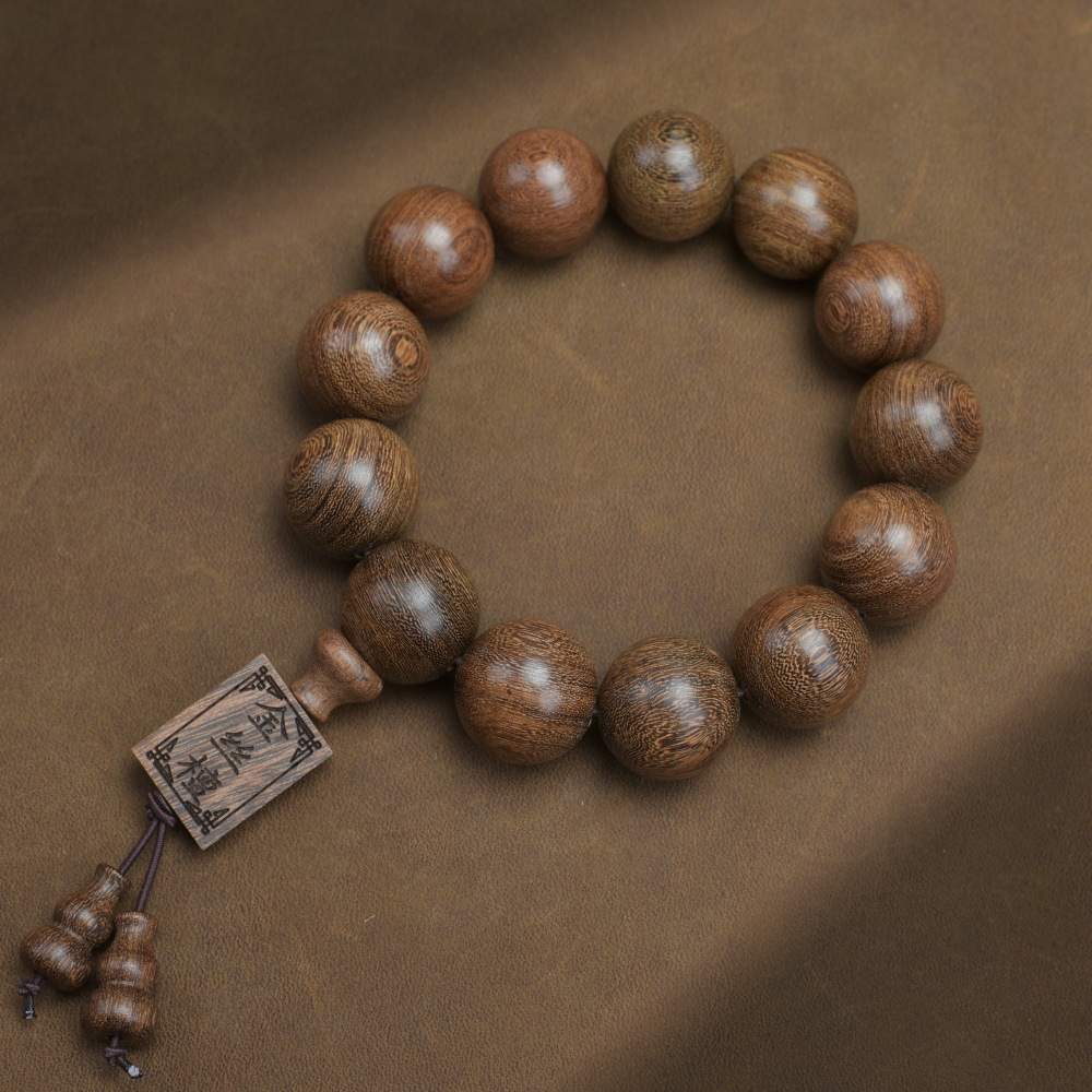 Golden Sandalwood Old Material Buddhist Bead Bracelet