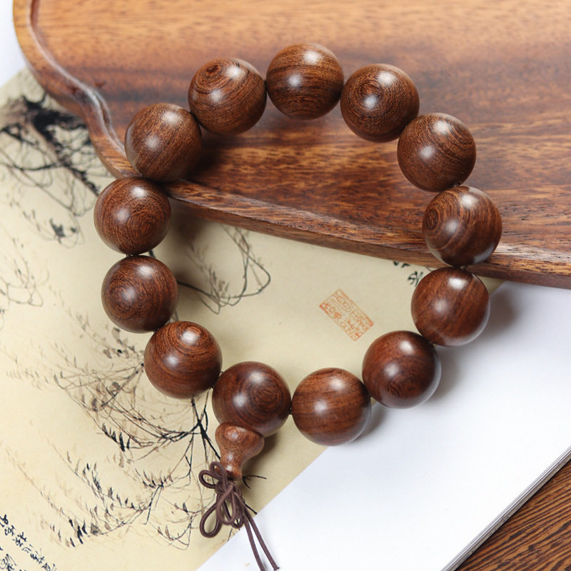 Golden Sandalwood Old Material Buddhist Bead Bracelet