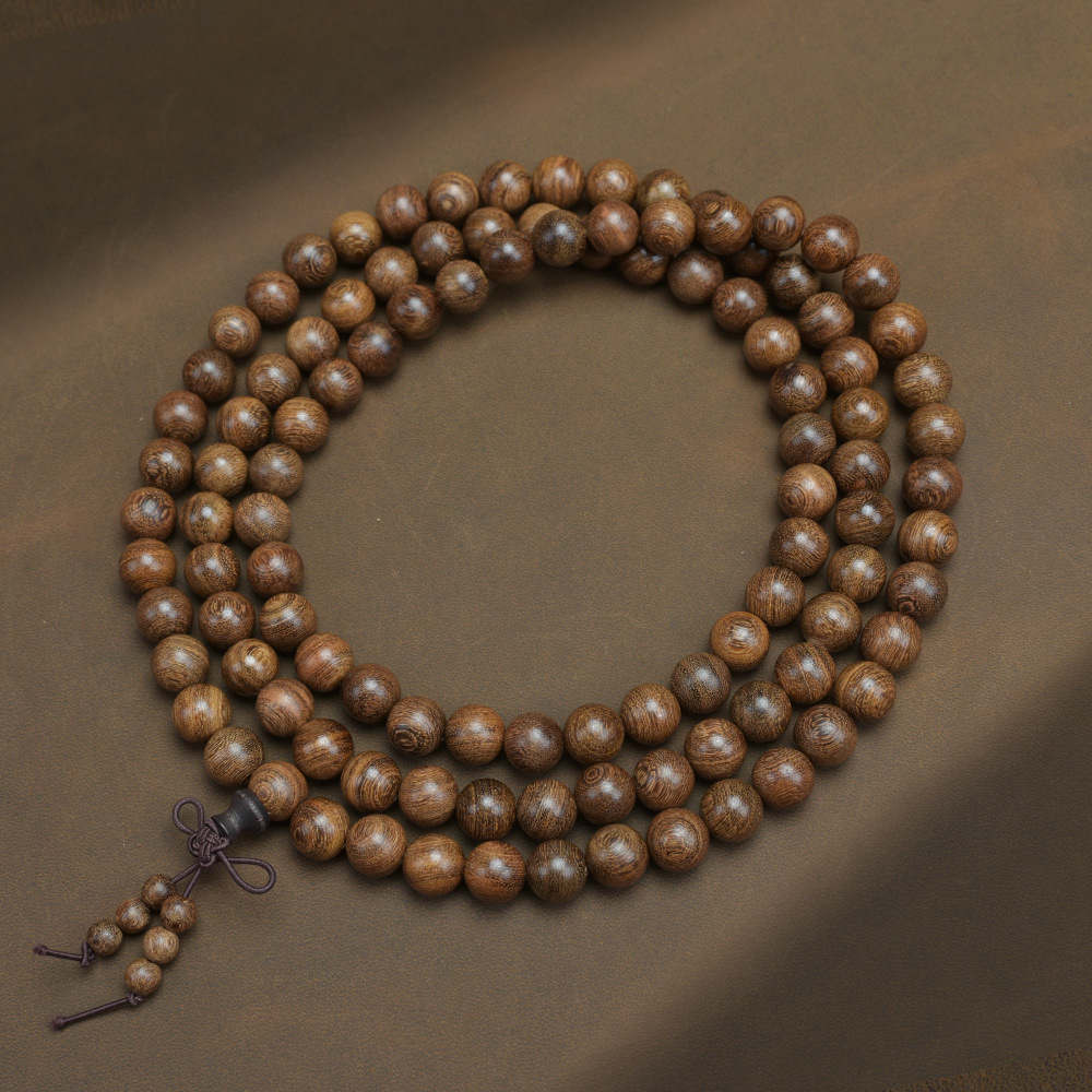 Golden Sandalwood Old Material Buddhist Bead Bracelet