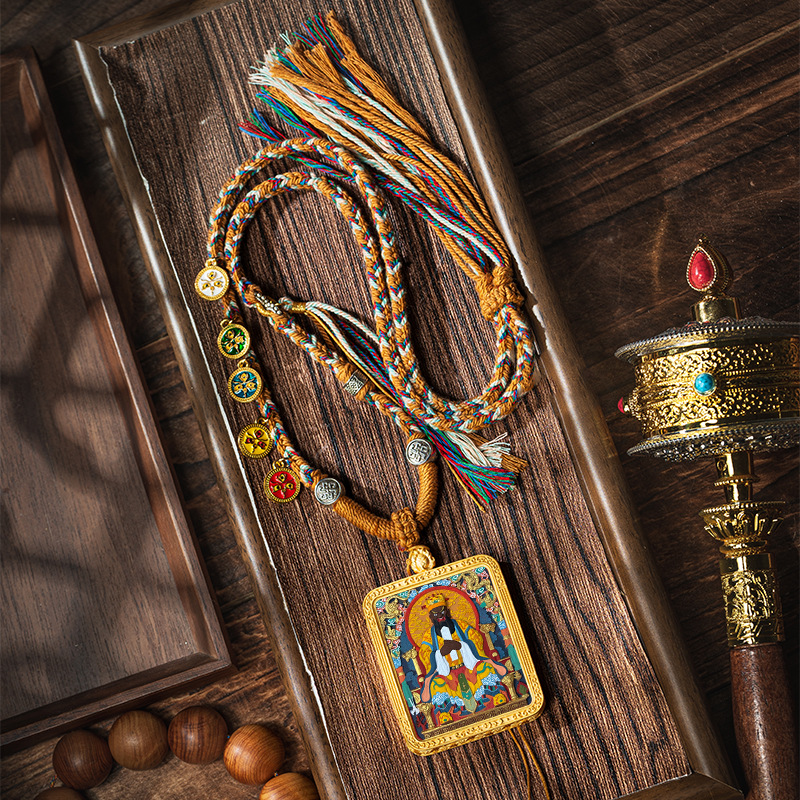 Hand-painted Pendant Six-Word Mantra Thangka