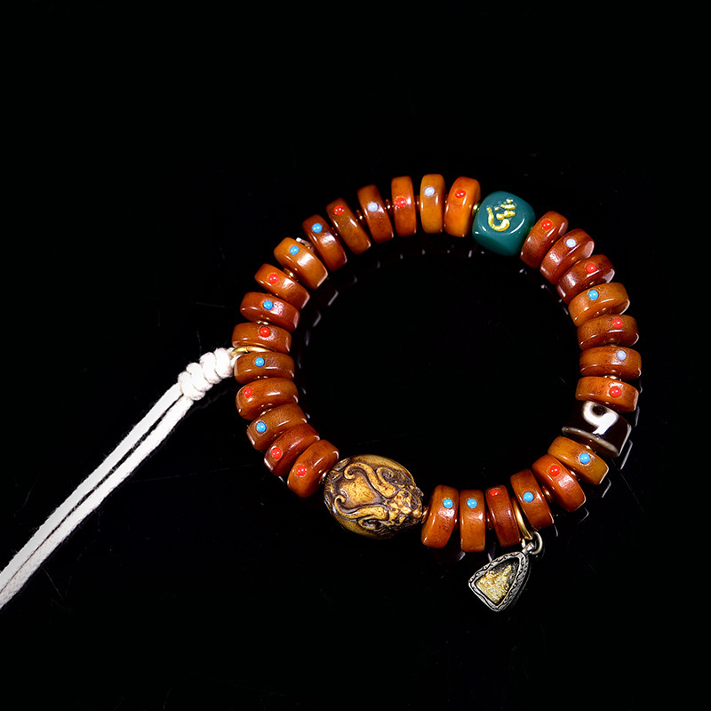 Natural Camel Bone Tibetan Tassel Bracelet