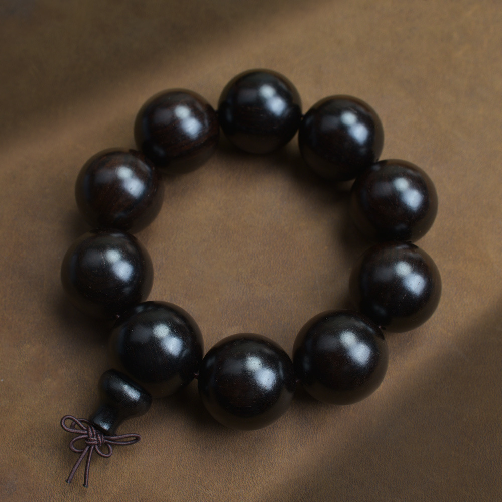 Selected Old Material Ebony Single Strand Bracelet