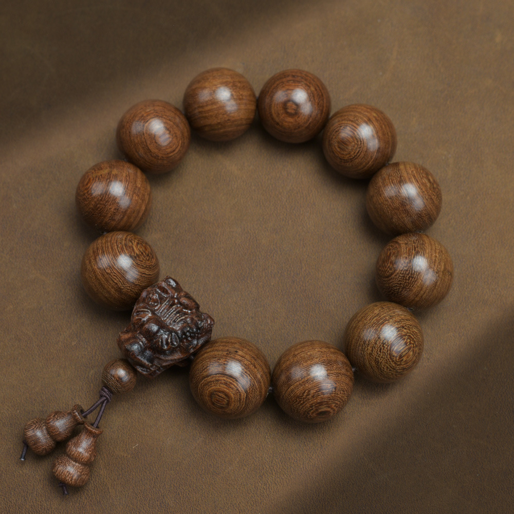 Golden Sandalwood Old Material Buddhist Bead Bracelet
