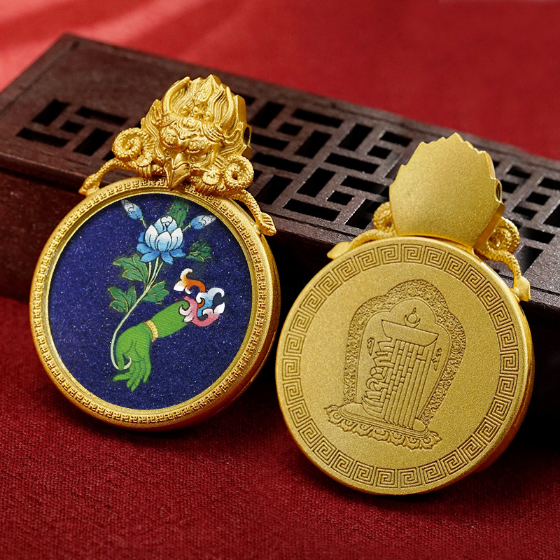 Handmade Pendant Tibetan Style Great Peacock Bird Thangka