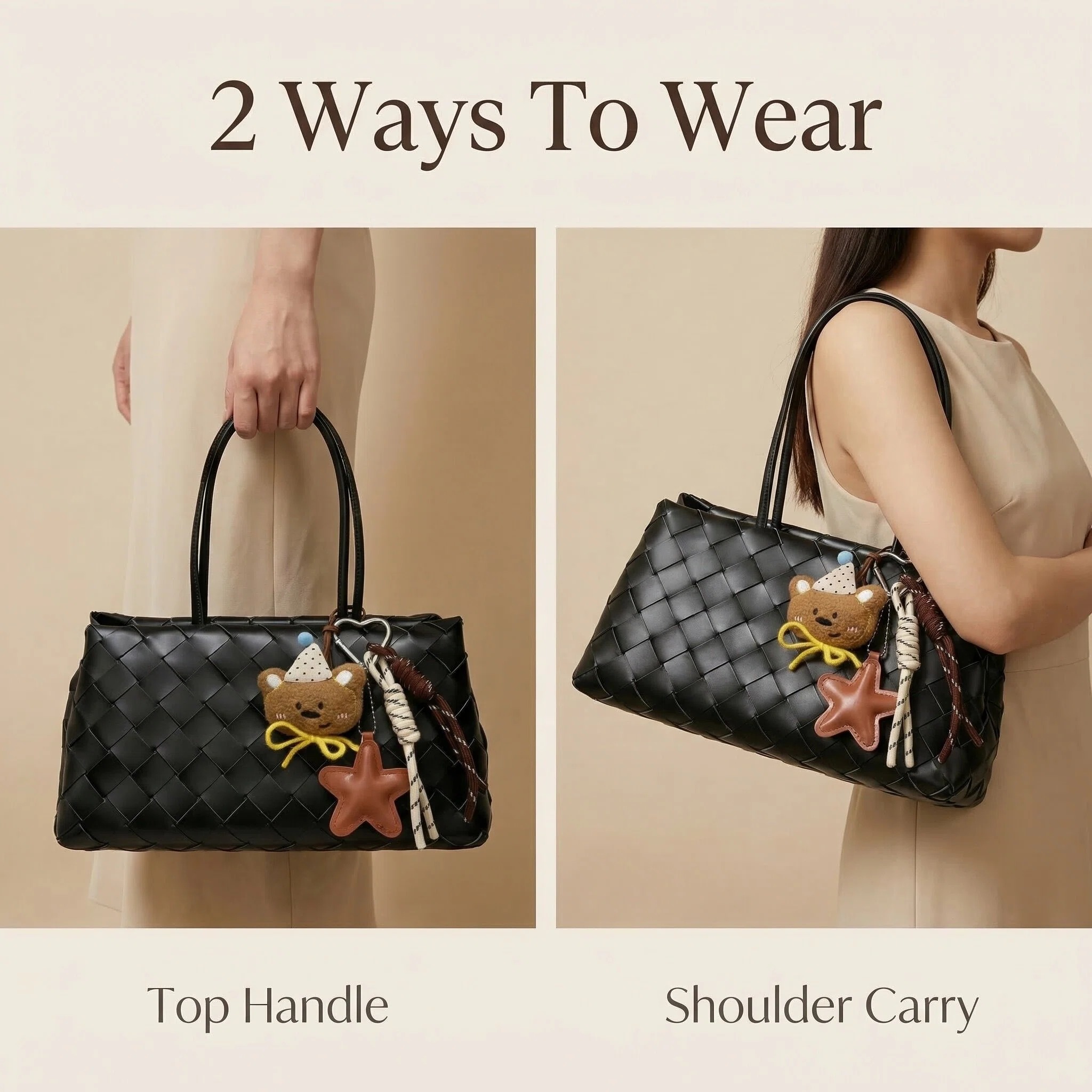 {"default":"trendy woven leather tote bag aesthetic, minimalist black everyday bag for women"}
