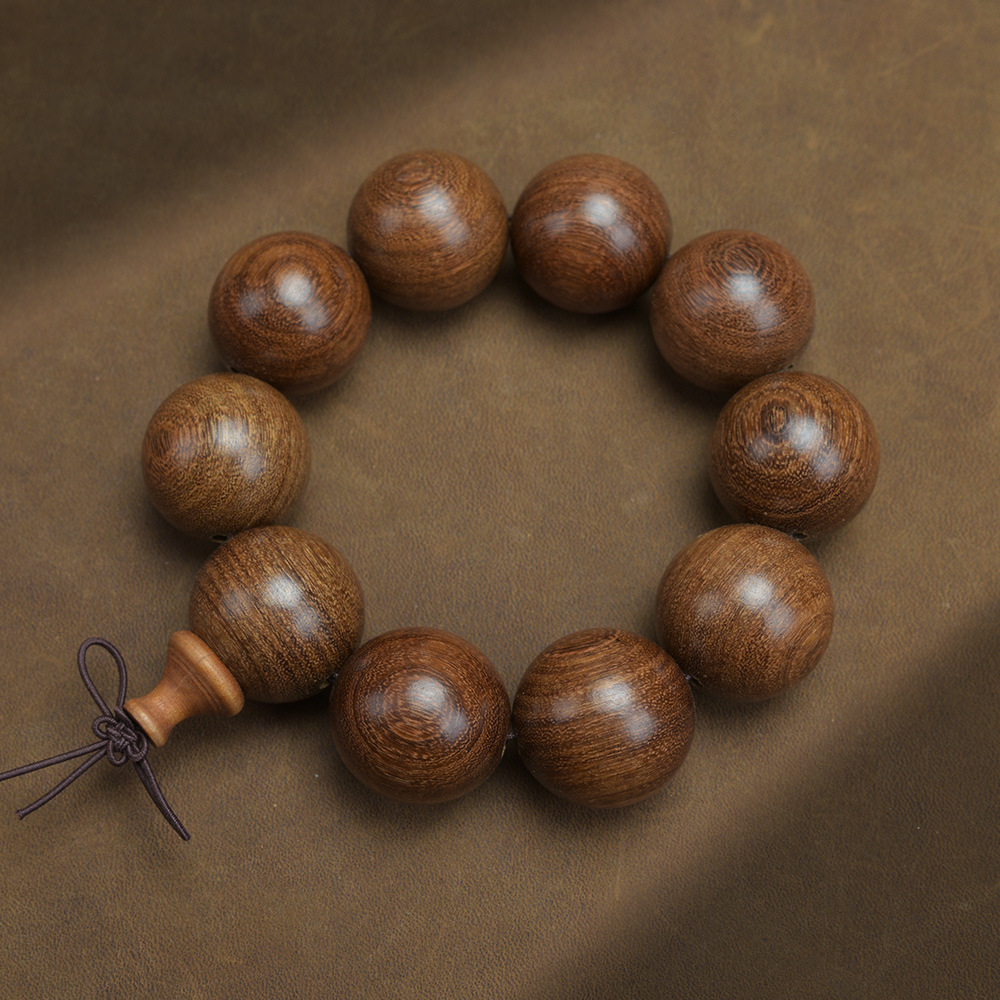 Golden Sandalwood Old Material Buddhist Bead Bracelet