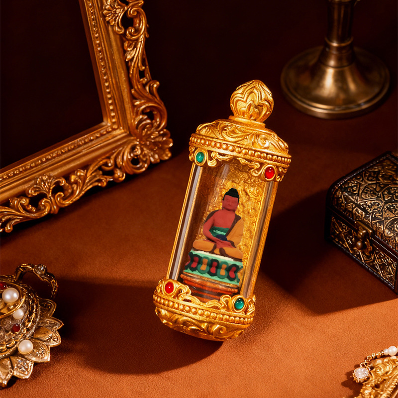 Hand-painted Rubbing Pendant Tibetan Thangka