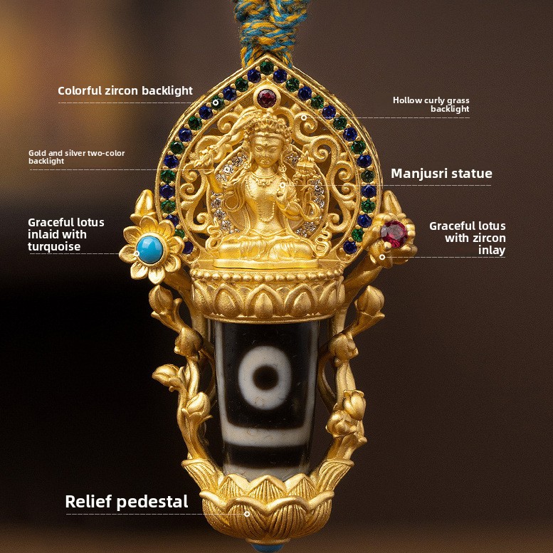 Tibetan Nine-Eyed Dzi Bead Pendant