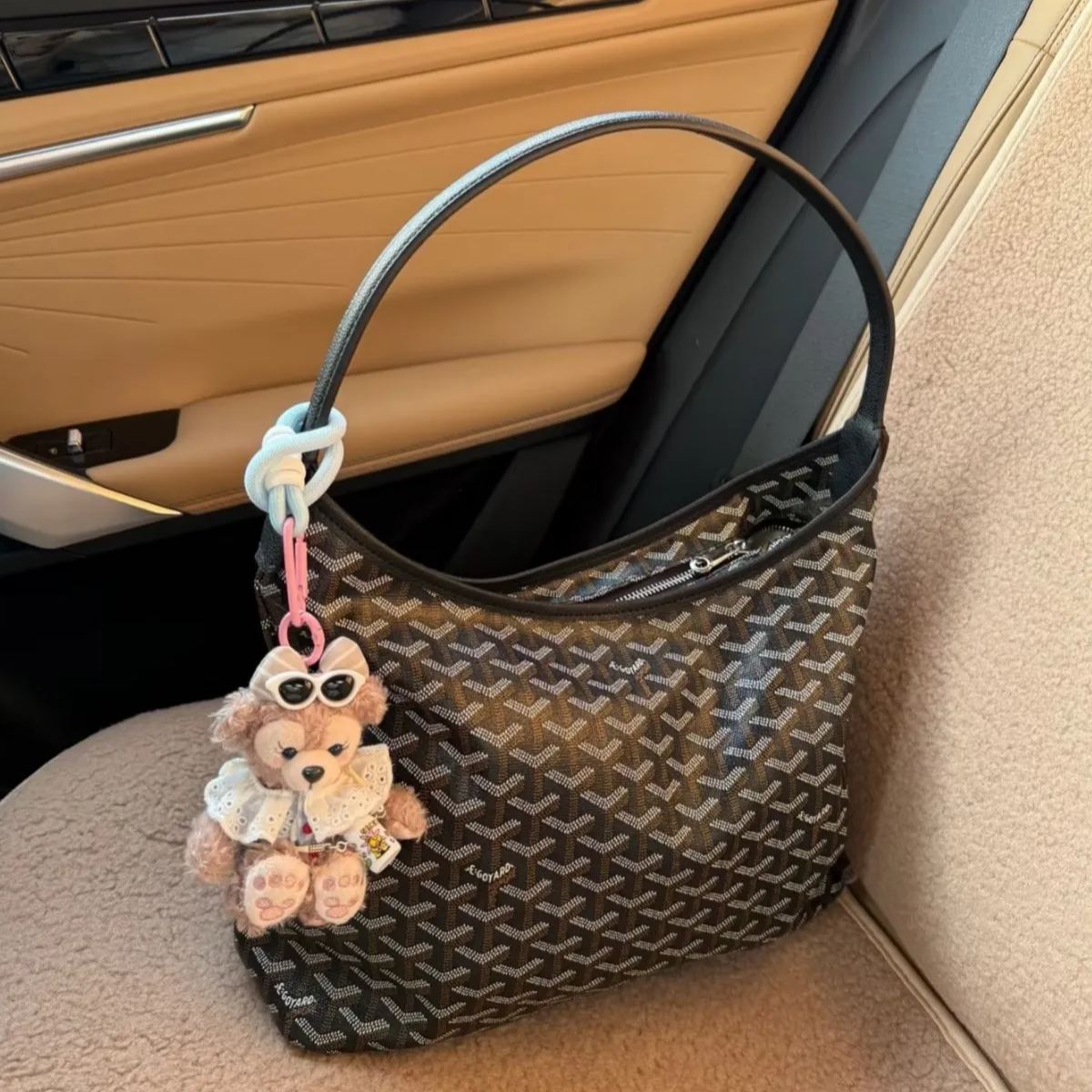 Classic monogram tote bag for women, minimalist large capacity everyday tote