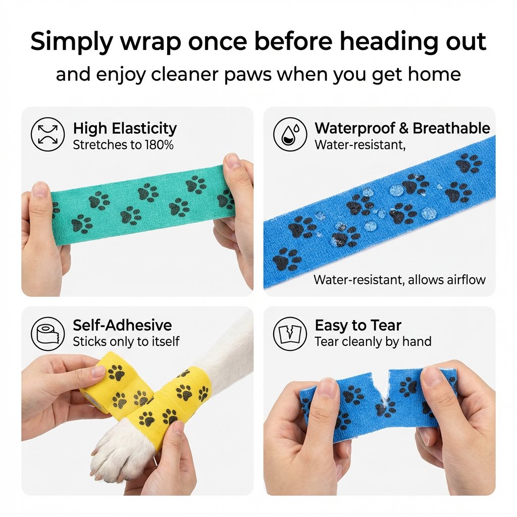🐶Self-Adhesive Dog Paw Wrap for No-Shoe Walks